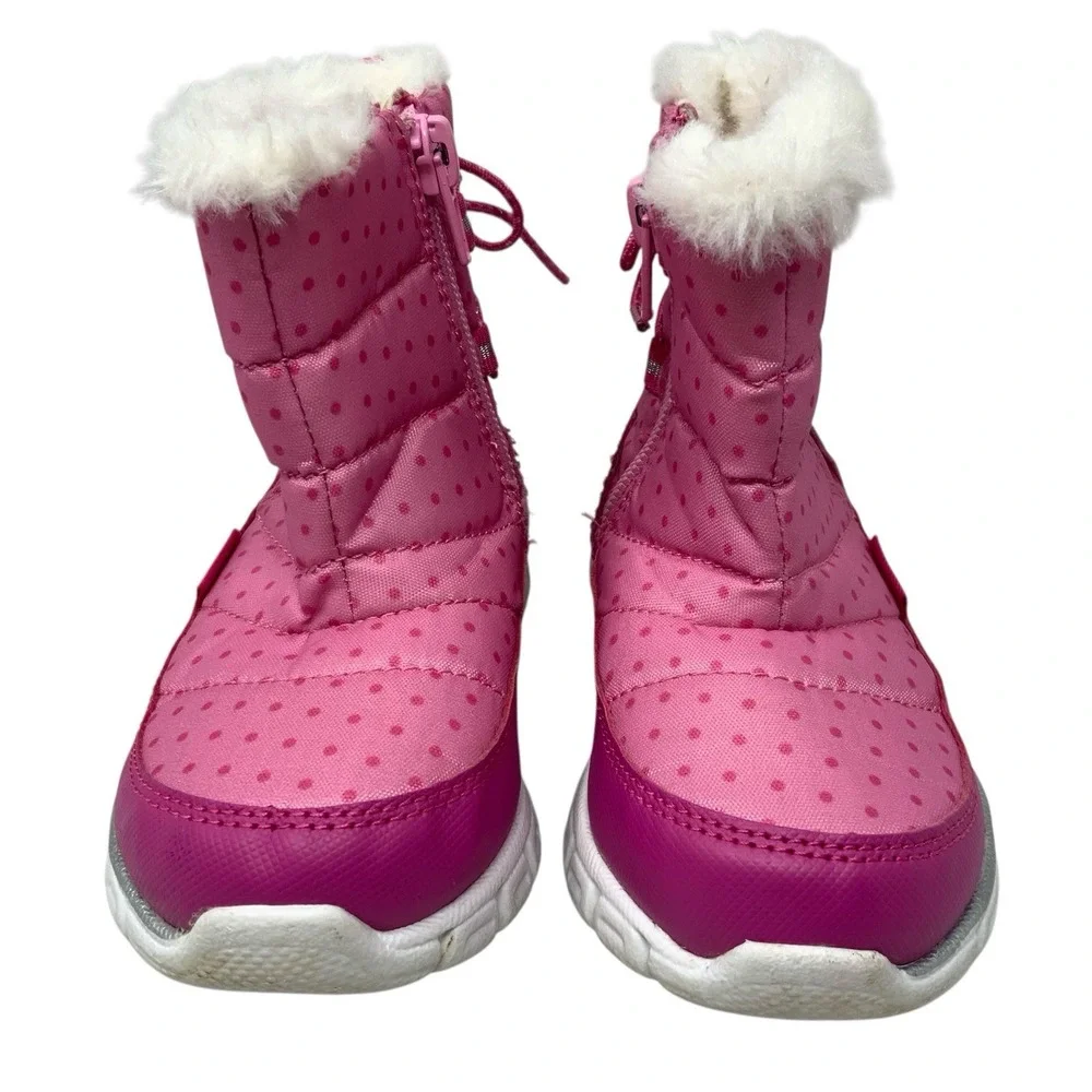 Surprize by Stride Rite Toddler Size 7 Girls Renza Winter Boots Pink Polka Dot